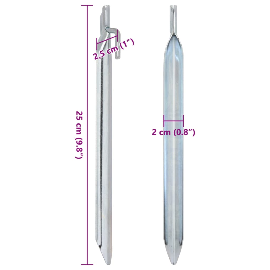 vidaXL Zeltheringe 24 Stk. V-Form 25 cm Ø20 mm Verzinkter Stahl