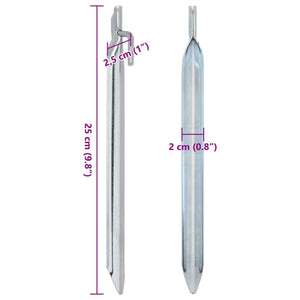 vidaXL Zeltheringe 24 Stk. V-Form 25 cm Ø20 mm Verzinkter Stahl