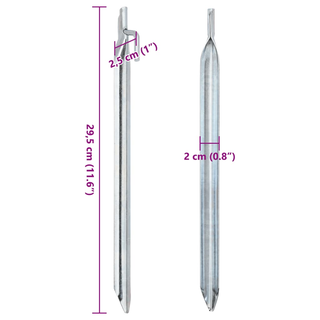 vidaXL Zeltheringe 24 Stk. V-Form 29,5 cm Ø20 mm Verzinkter Stahl