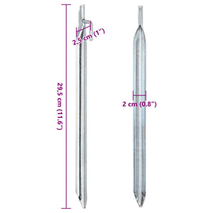 vidaXL Zeltheringe 24 Stk. V-Form 29,5 cm Ø20 mm Verzinkter Stahl