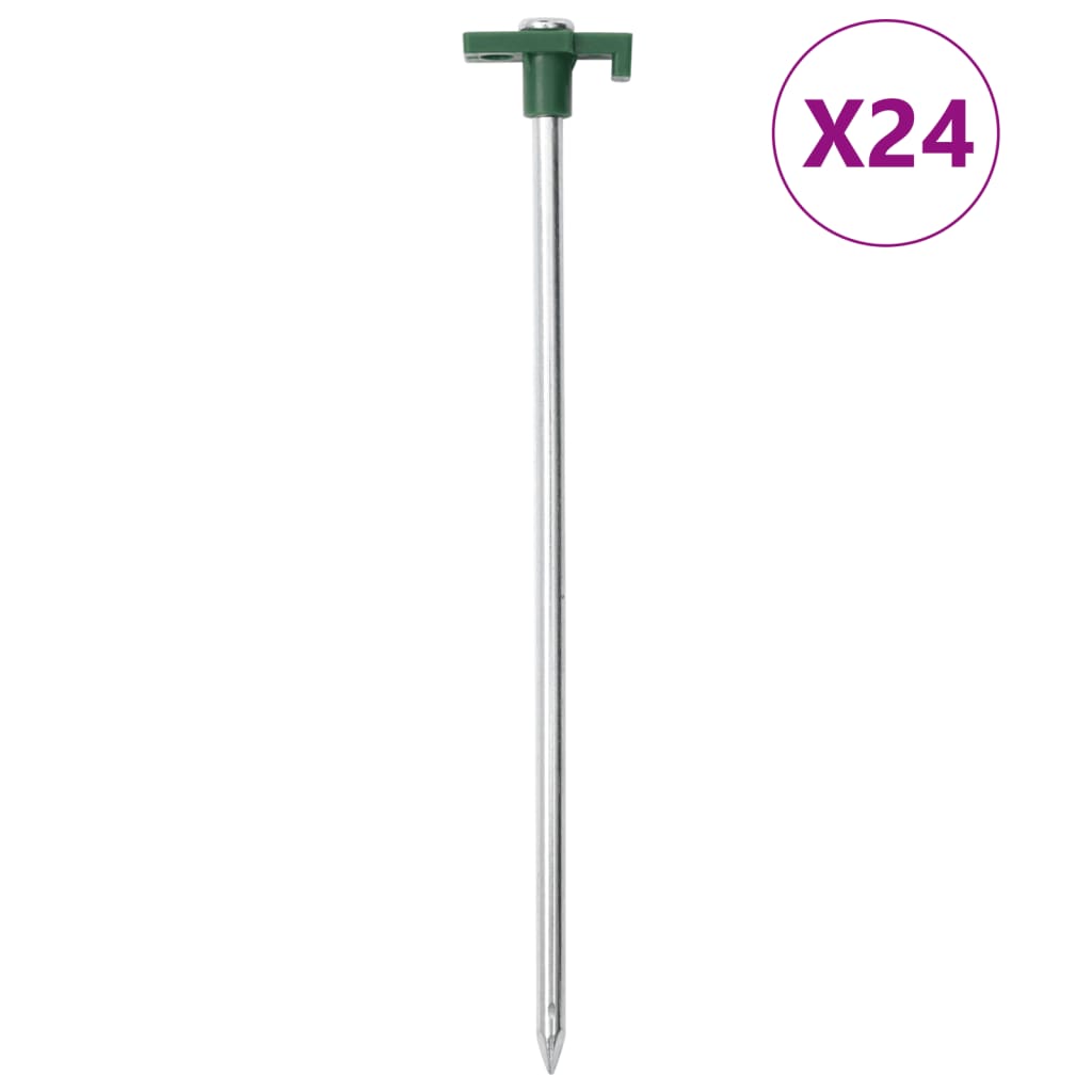 vidaXL Zeltheringe 24 Stk. 25 cm 7 mm Verzinkter Stahl und PP