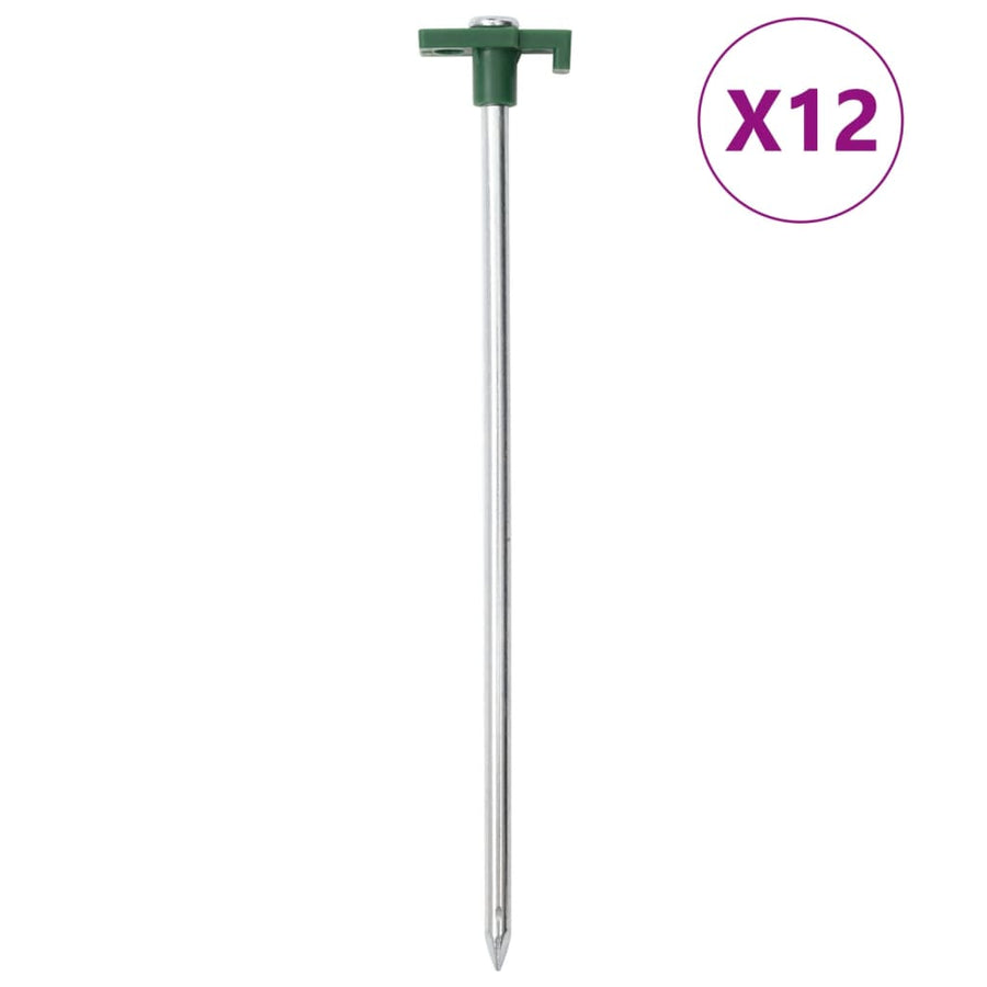 Zeltheringe 12 Stk. 25 cm 7 mm Verzinkter Stahl und PP Stilecasa