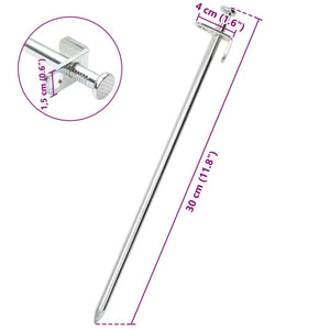 Zeltheringe 24 Stk. 30 cm 8 mm Verzinkter Stahl Stilecasa