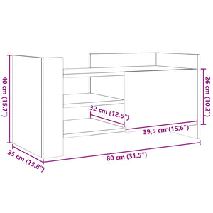 vidaXL TV-Schrank Sonoma-Eiche 80x35x40 cm Holzwerkstoff