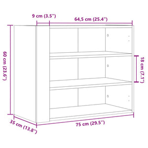 vidaXL Wandregal Sonoma-Eiche 75x35x60 cm Holzwerkstoff