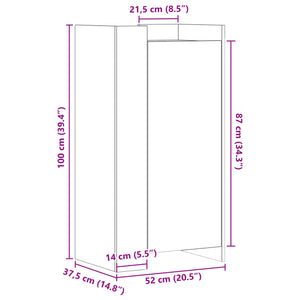 vidaXL Schuhschrank Sonoma-Eiche 52x37,5x100 cm Holzwerkstoff