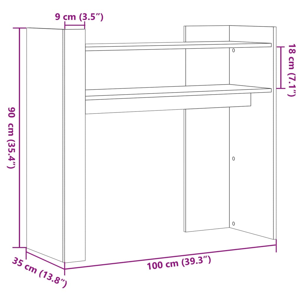 vidaXL Konsolentisch Weiß 100x35x90 cm Holzwerkstoff