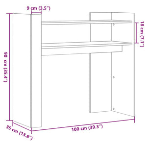 vidaXL Konsolentisch Weiß 100x35x90 cm Holzwerkstoff