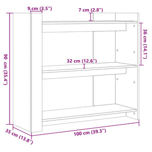 vidaXL Konsolentisch Schwarz 100x35x90 cm Holzwerkstoff