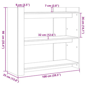 vidaXL Konsolentisch Braun Eichen-Optik 100x35x90 cm Holzwerkstoff