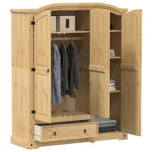 Kleiderschrank Corona 151,5x52x186 cm Massivholz Kiefer