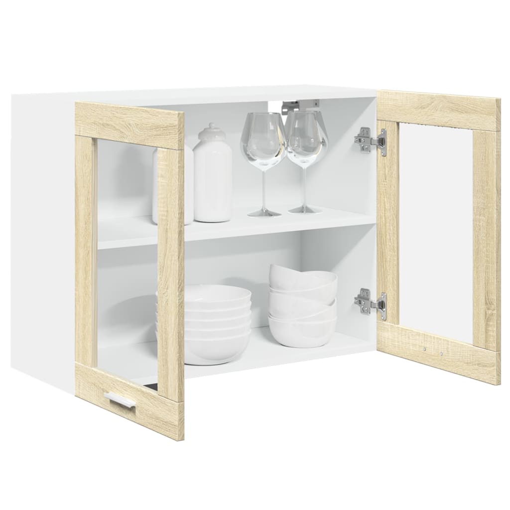 vidaXL Hängeglasschrank Sonoma-Eiche 80x31x60 cm Holzwerkstoff