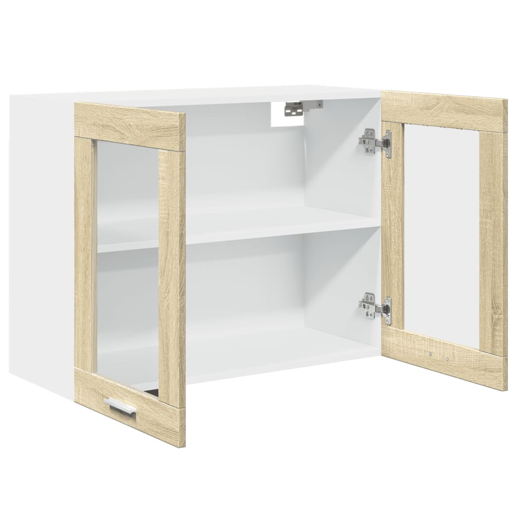 vidaXL Hängeglasschrank Sonoma-Eiche 80x31x60 cm Holzwerkstoff