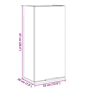 Wand-Badschrank Sonoma-Eiche 32x20x67 cm Stilecasa