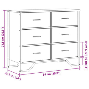 vidaXL Kommode Schwarz 91x35,5x74,5 cm Holzwerkstoff