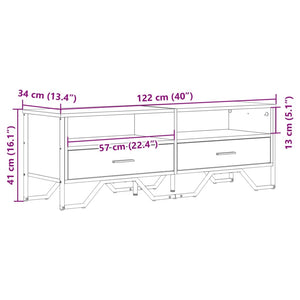 vidaXL TV-Schrank Sonoma-Eiche 122x34x41 cm Holzwerkstoff