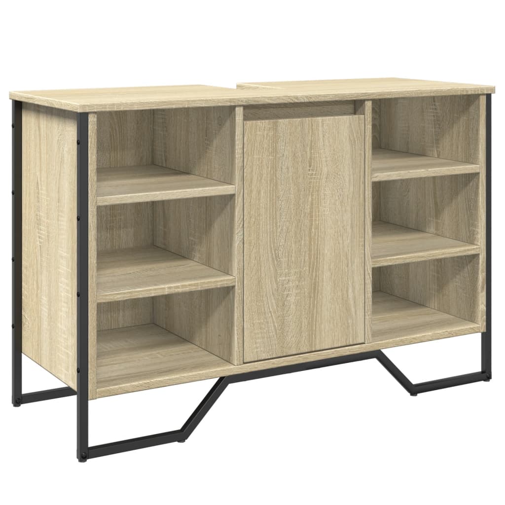 vidaXL Waschbeckenunterschrank Sonoma-Eiche 91x35x60 cm Holzwerkstoff