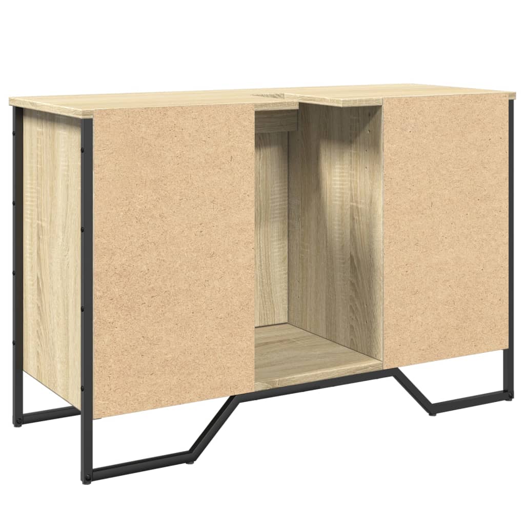 vidaXL Waschbeckenunterschrank Sonoma-Eiche 91x35x60 cm Holzwerkstoff