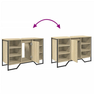 vidaXL Waschbeckenunterschrank Sonoma-Eiche 91x35x60 cm Holzwerkstoff