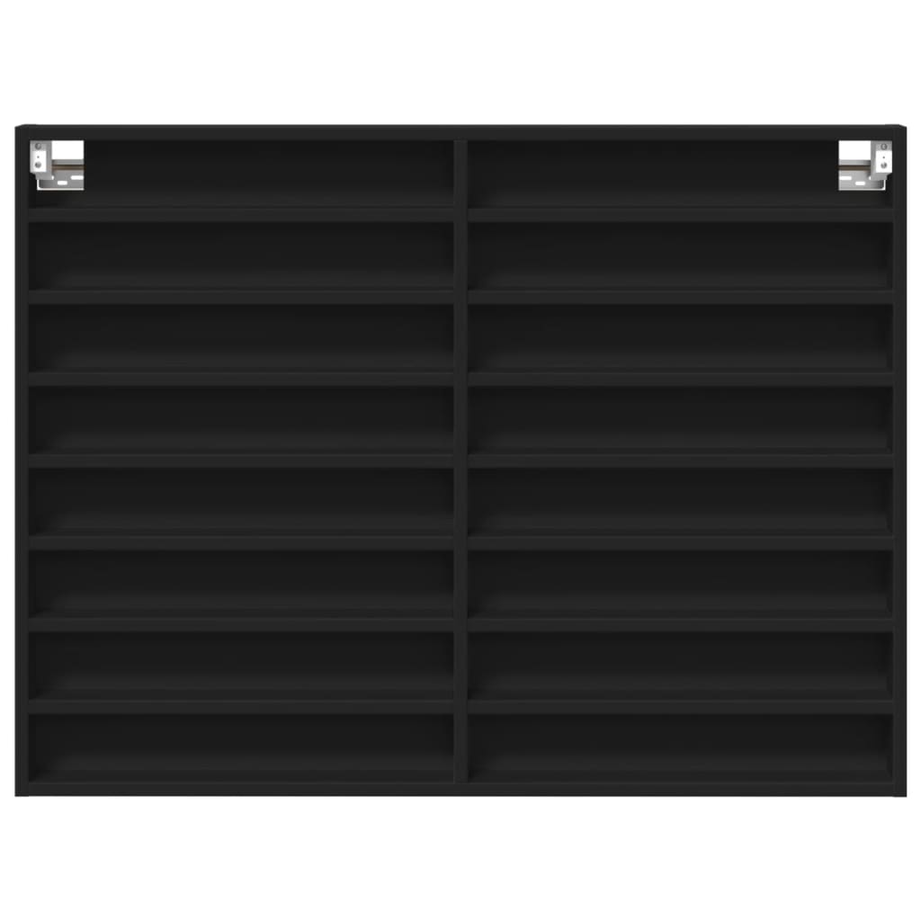 vidaXL Vitrinenschrank Schwarz 100x8,5x75 cm Holzwerkstoff