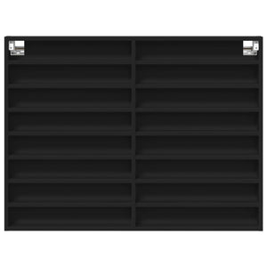 vidaXL Vitrinenschrank Schwarz 100x8,5x75 cm Holzwerkstoff