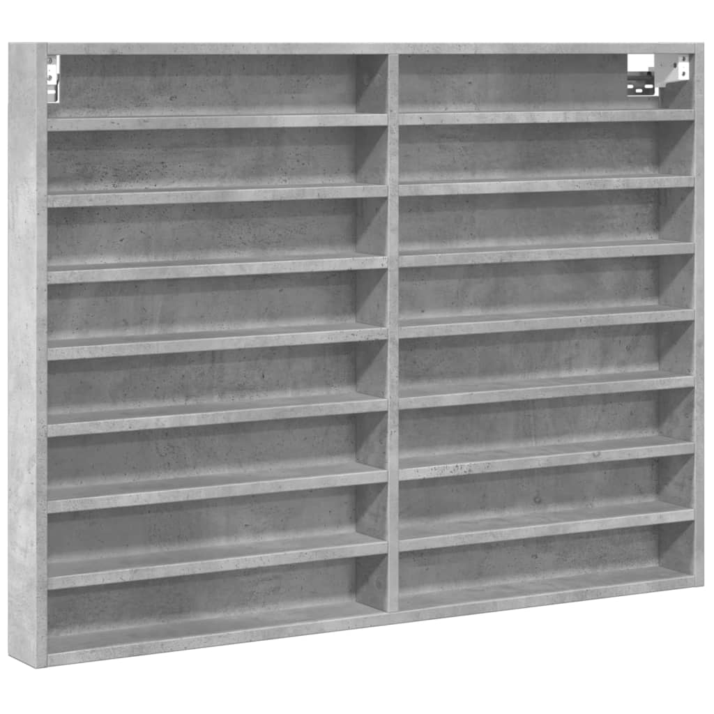 vidaXL Vitrinenschrank Betongrau 100x8,5x75 cm Holzwerkstoff