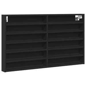 vidaXL Vitrinenschrank Schwarz 100x8,5x58 cm Holzwerkstoff