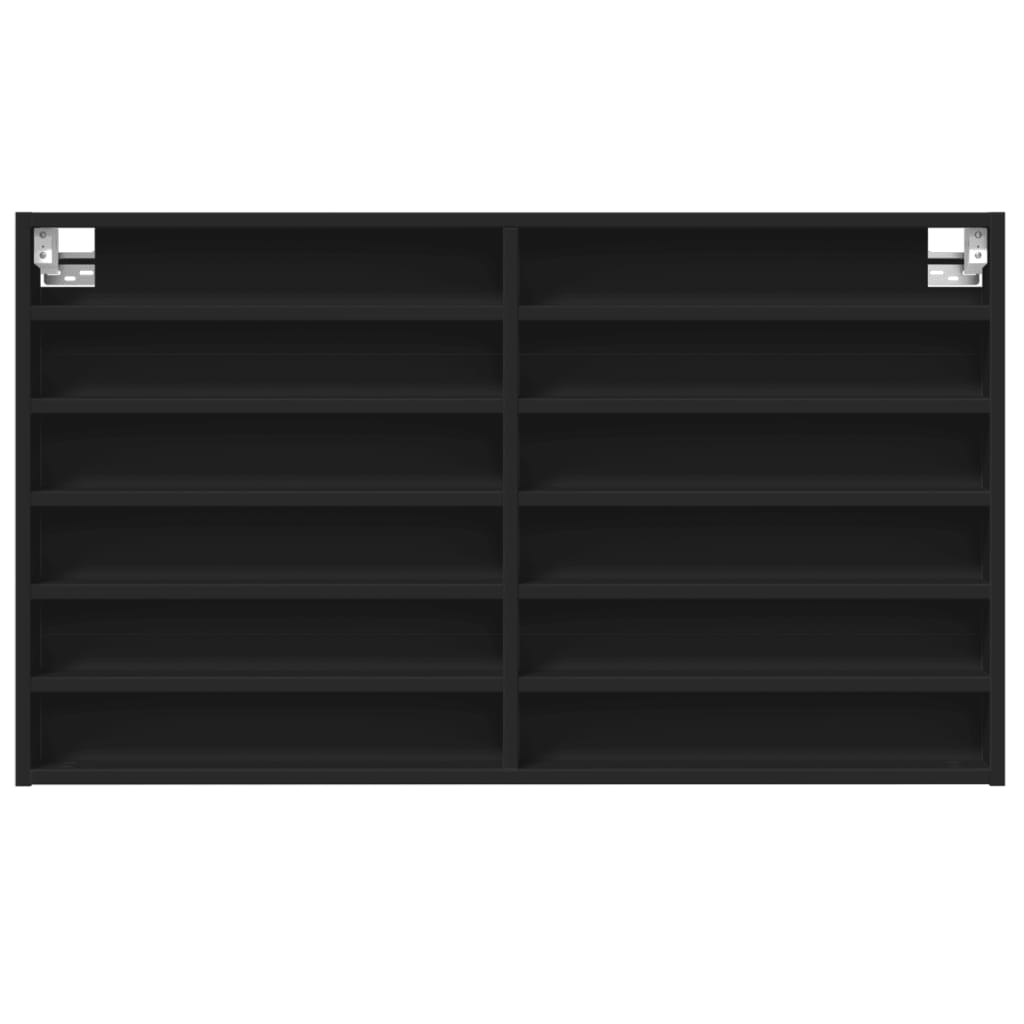 vidaXL Vitrinenschrank Schwarz 100x8,5x58 cm Holzwerkstoff