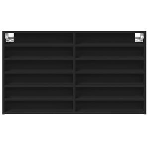 vidaXL Vitrinenschrank Schwarz 100x8,5x58 cm Holzwerkstoff