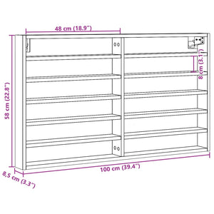 vidaXL Vitrinenschrank Betongrau 100x8,5x58 cm Holzwerkstoff