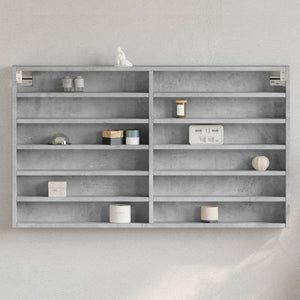 vidaXL Vitrinenschrank Betongrau 100x8,5x58 cm Holzwerkstoff