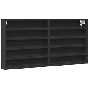 vidaXL Vitrinenschrank Schwarz 100x8,5x50 cm Holzwerkstoff