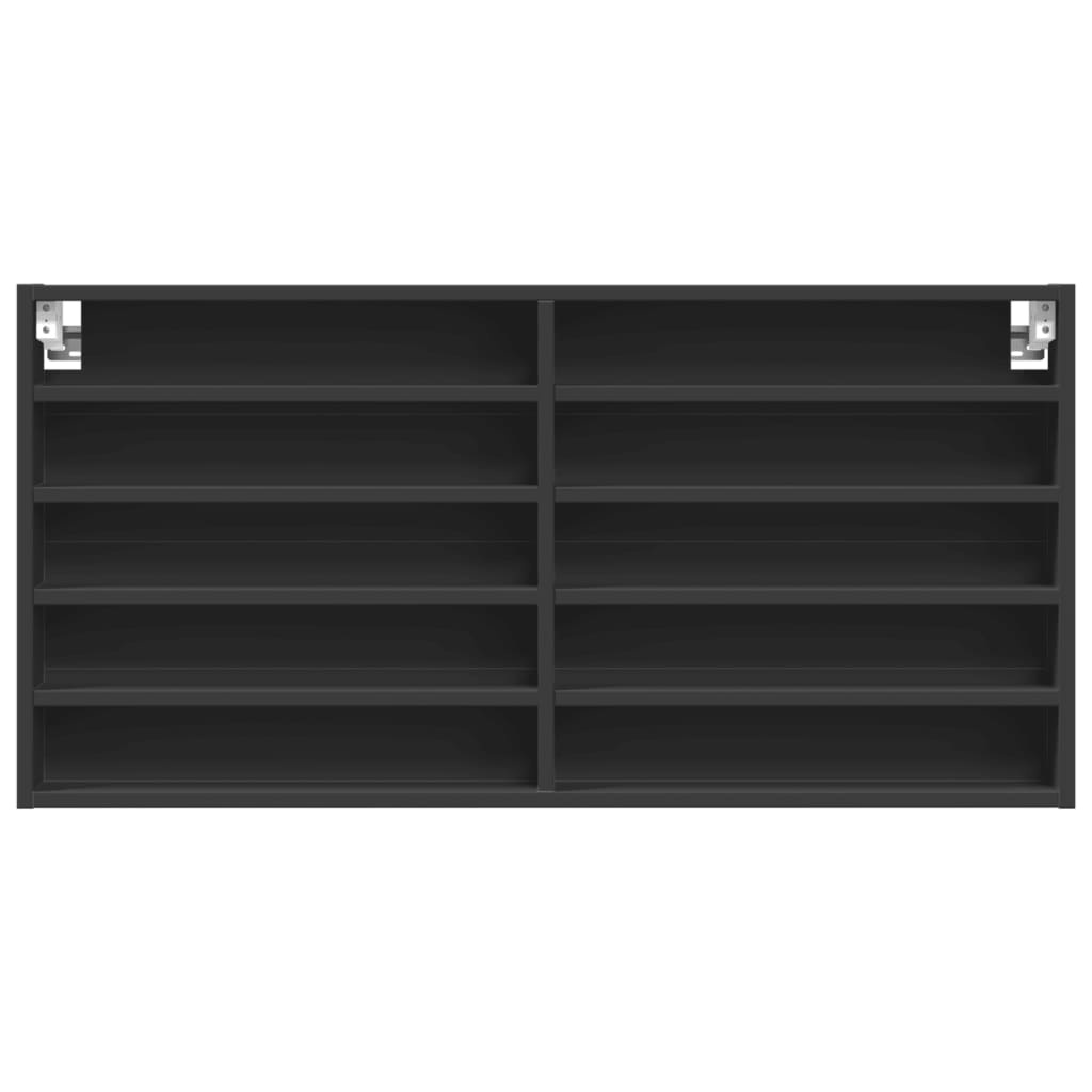 vidaXL Vitrinenschrank Schwarz 100x8,5x50 cm Holzwerkstoff