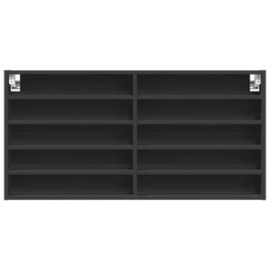 vidaXL Vitrinenschrank Schwarz 100x8,5x50 cm Holzwerkstoff