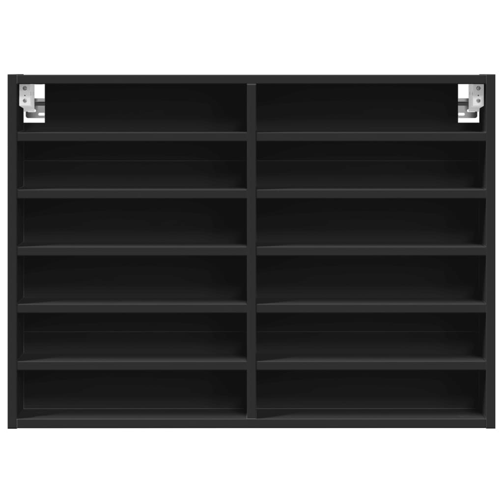 vidaXL Vitrinenschrank Schwarz 80x8,5x58 cm Holzwerkstoff