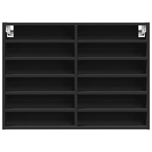 vidaXL Vitrinenschrank Schwarz 80x8,5x58 cm Holzwerkstoff