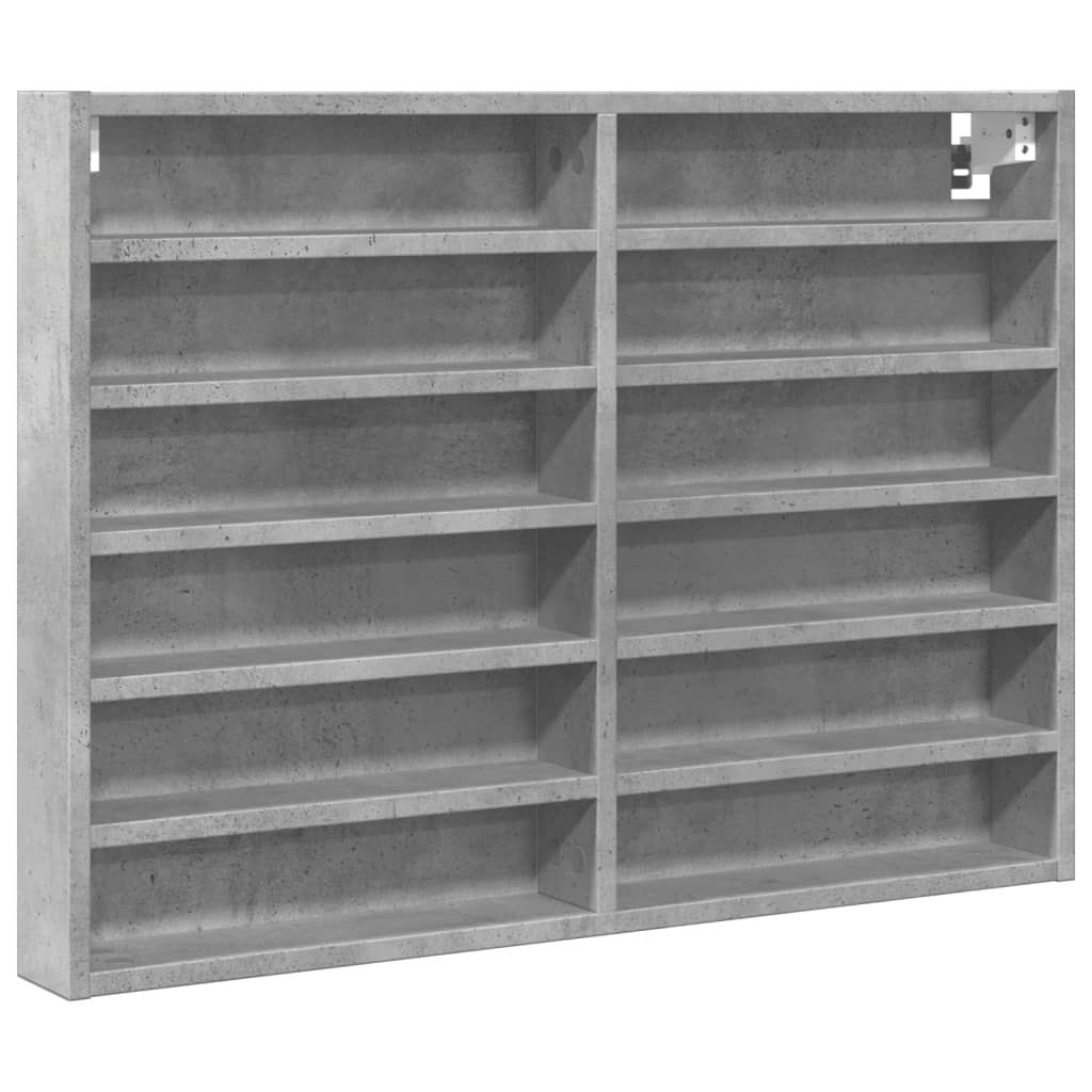 vidaXL Vitrinenschrank Betongrau 80x8,5x58 cm Holzwerkstoff