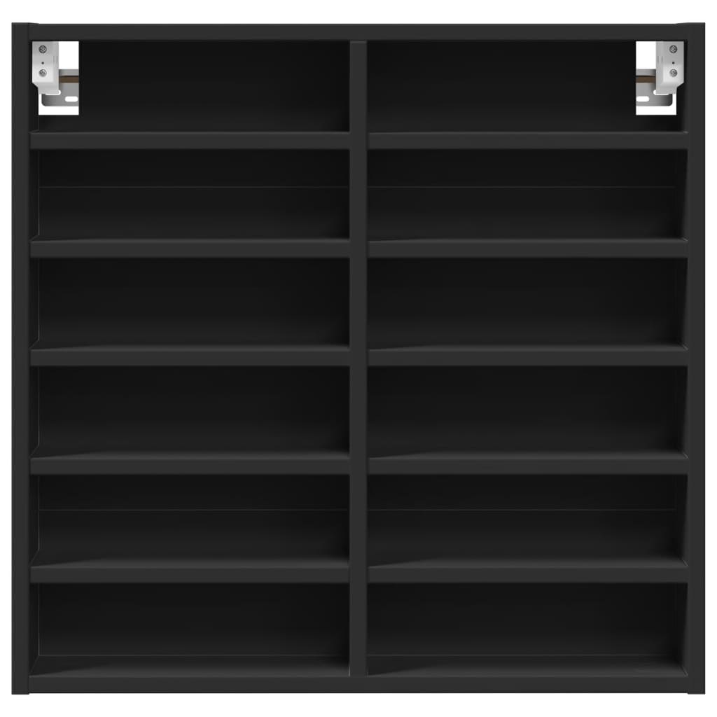 vidaXL Vitrinenschrank Schwarz 60x8,5x58 cm Holzwerkstoff