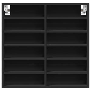 vidaXL Vitrinenschrank Schwarz 60x8,5x58 cm Holzwerkstoff