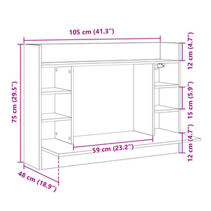 vidaXL Wand-Schreibtisch Sonoma Eiche 105x48x75 cm Holzwerkstoff