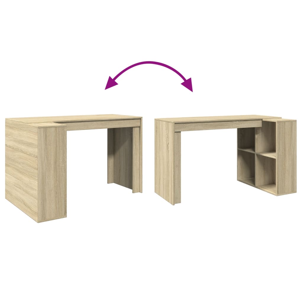 Schreibtisch Sonoma-Eiche 123,5x73,5x75 cm Holzwerkstoff Stilecasa