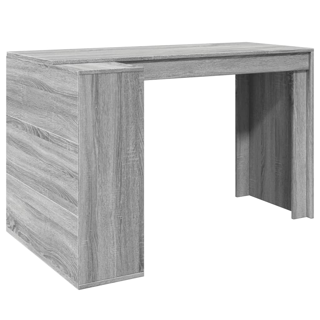 vidaXL Schreibtisch Grau Sonoma 123,5x73,5x75 cm Holzwerkstoff