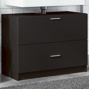 vidaXL Waschbeckenunterschrank Schwarz 78x37x59 cm Holzwerkstoff