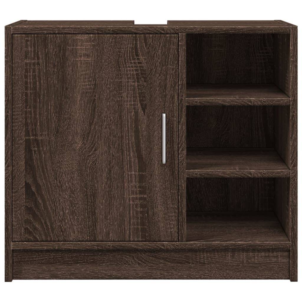 vidaXL Waschbeckenschrank Braun Eichen-Optik 63x29x55 cm Holzwerkstoff