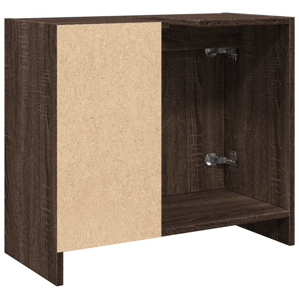 vidaXL Waschbeckenschrank Braun Eichen-Optik 63x29x55 cm Holzwerkstoff