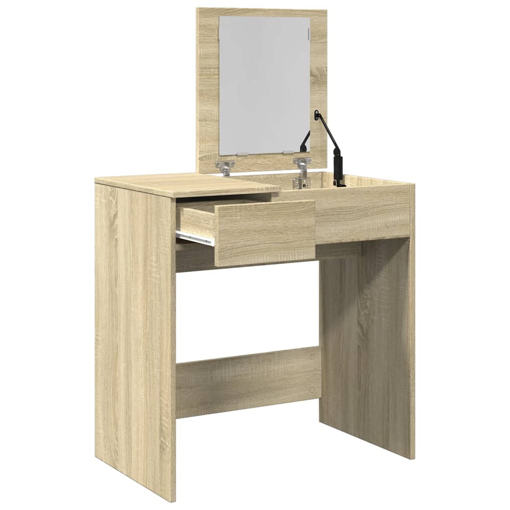 Schminktisch mit Spiegel Sonoma-Eiche 73x46,5x120 cm Stilecasa