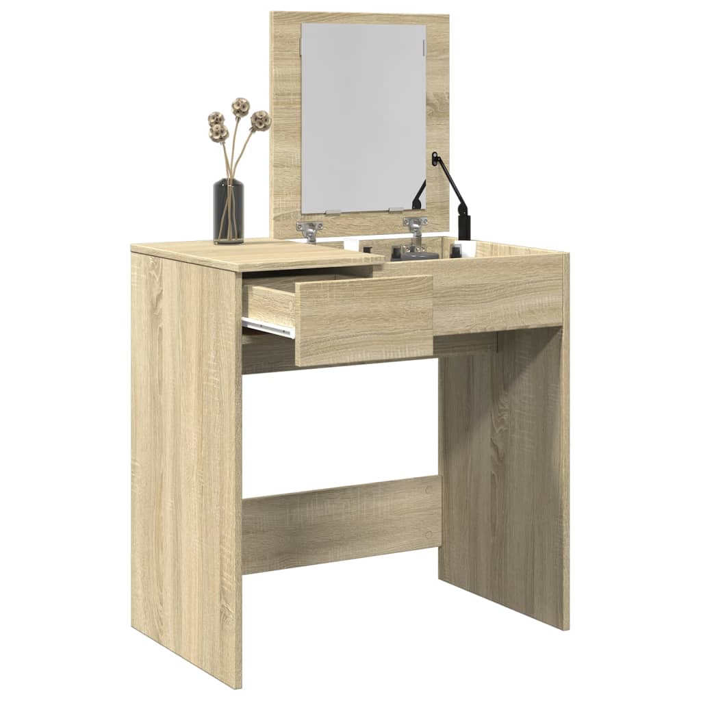 Schminktisch mit Spiegel Sonoma-Eiche 73x46,5x120 cm Stilecasa