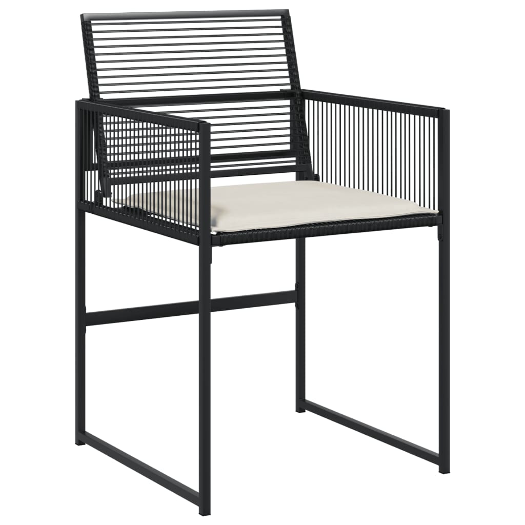 vidaXL 11-tlg. Garten-Essgruppe mit Kissen Schwarz Poly Rattan