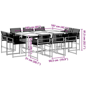 vidaXL 11-tlg. Garten-Essgruppe Schwarz Poly Rattan