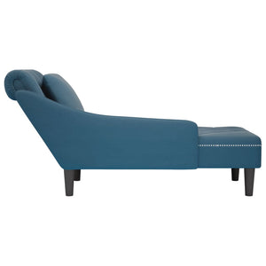 vidaXL Chaiselongue mit Kissen und Rechter Armlehne Blau Samt